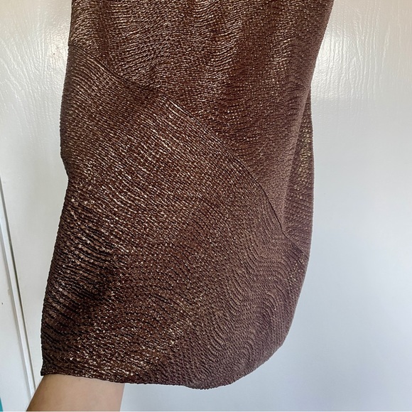 Free People bronze metallic bodycon mini dress Size S - Picture 3 of 5
